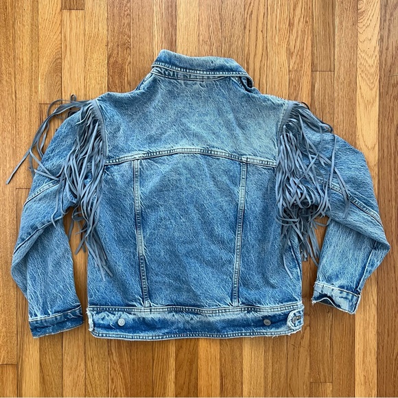 Free People Denim Fringe Jacket, XS - Picture 6 of 9